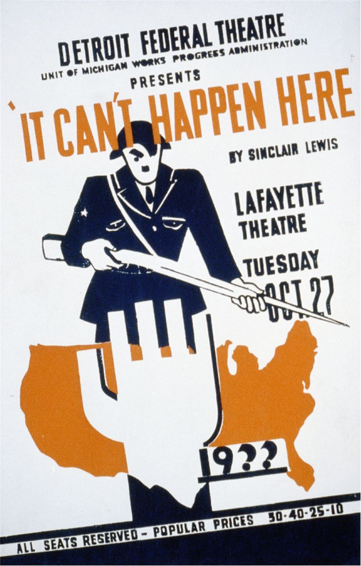 Picture Of It Cant Happen Here Poster For Stage Adaptation